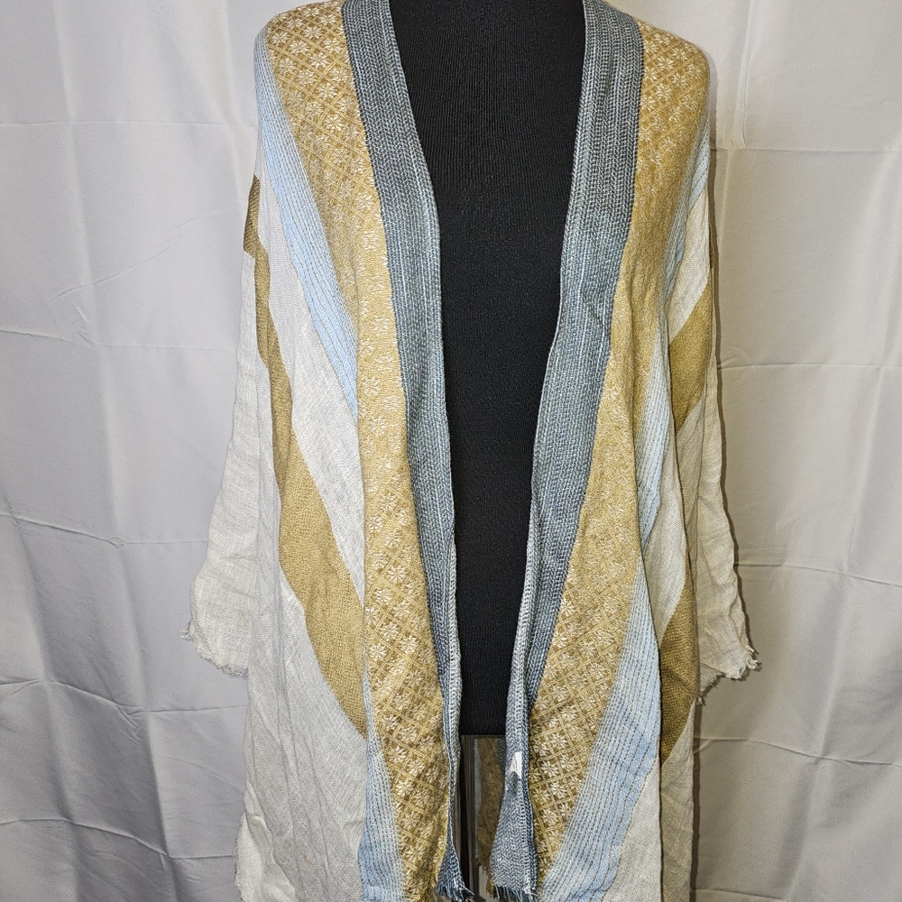 World Market Linen Multi Colored kimono